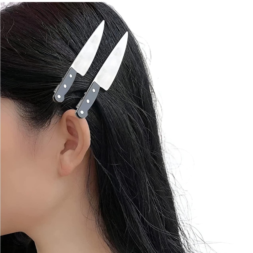Halloween 2 Pack - Knife Hair Clip Women's Fashion Punk Hair Accessories